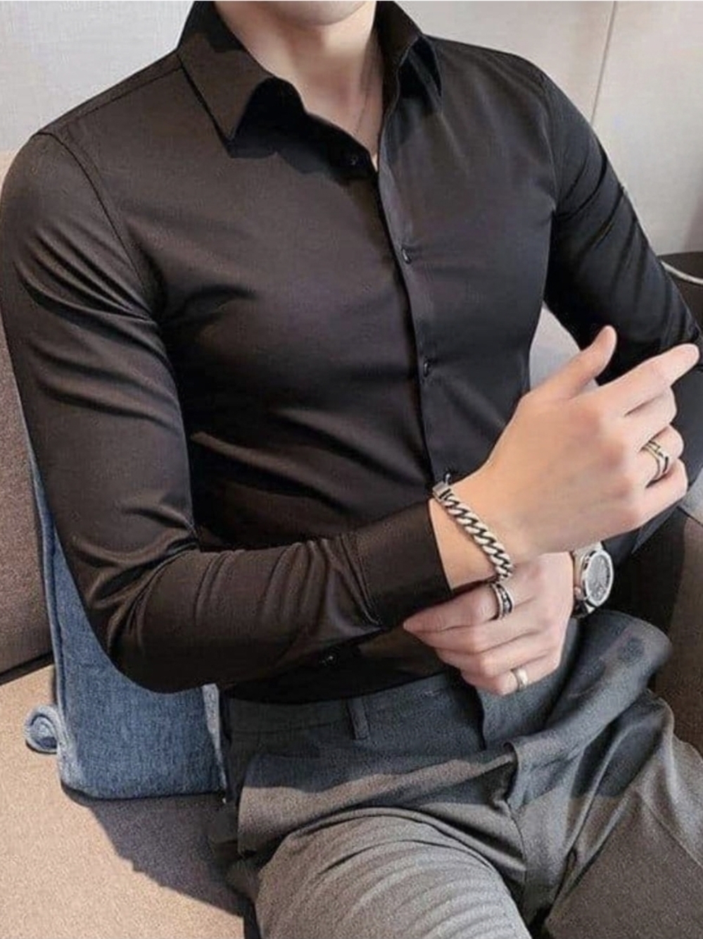 Men's Black Dress Shirt